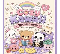 Cozy Kawaii Coloring Book: 50 Super Cute & Easy Coloring Pages with Adorable Animals, Sweet Treats, Cozy Objects & Relaxing Designs