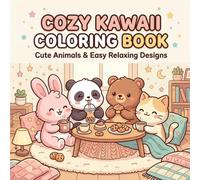 Cozy Kawaii Coloring Book | Cute Animals & Easy Relaxing Designs: Adorable Animal Friends in Cozy Scenes with Simple, Calming and Stress Relief Coloring Pages