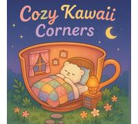 Cozy Kawaii Corners: A Whimsical Coloring Book of Relaxing Animal Spaces (50 Pages): Adorable Black and White Line Art Scenes of Teacup Beds, Donut ... Nooks for Stress Relief and Mindful Coloring
