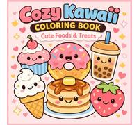 Cozy Kawaii Cute Foods & Treats: Cute & Cozy Bold Easy Designs of Adorable Foods and Sweet Treats for Relaxation and Stress Relief | Fun Simple Coloring Pages for Teens & Adults