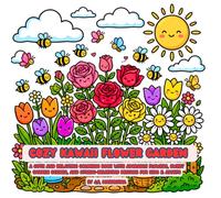 Cozy Kawaii Flower Garden: A Cute and Relaxing Coloring Book with Adorable Flowers, Sweet Garden Scenes, and Stress-Relieving Designs for Kids & Adults