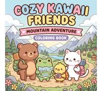Cozy Kawaii Friends Mountain Adventure coloring book: Cute Mountain Adventure Coloring Pages Featuring Cozy Friends, Nature Scenes, and Outdoor Fun