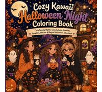 Cozy Kawaii Halloween Night Coloring Book: Cute Spooky Nights, Cozy Autumn Moments, Pumpkins, Witches & Magical Halloween Adventures