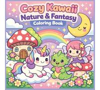 Cozy Kawaii Nature & Fantasy: Cute Magical Scenes of Forest Friends, Fantasy Creatures, and Cozy Nature Designs for Relaxation and Stress Relief | Bold & Easy Coloring Pages for Teens & Adults