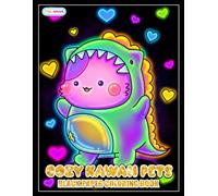 Cozy Kawaii Pets Black Paper Coloring Book: Cute Cats, Puppies, and Kawaii Art Lovers