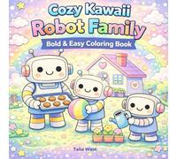 Cozy Kawaii Robot Family Coloring Book: Bold & Easy Coloring Book for Kids