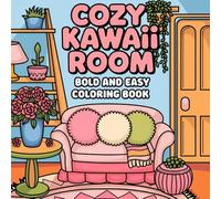 Cozy Kawaii Room: Coloring Book for Adults and Kids, Bold and Easy, Simple and Big Designs for Relaxation Featuring Animals, Landscape, Flowers, Patterns, Cute Things And Many More