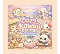 Cozy Kawaii Scenes - Cute Animals: Malbuch für Erwachsene und Teenager 58 süße Tiermotive zum Entspannen