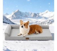 COZY KISS Cama Refrescante para Perro, Q-MAX>0.4 Cama Ortopédica para Gato, Cama Perro Pequeño con Funda Extraíble, Cama Perros Medianos con Revestimiento Impermeable, Gris, XL(107x76x18 cm)