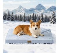 COZY KISS Cama Refrescante Perros Grandes L, Q-MAX>0.4 Cojín Ortopédico Transpirable Espuma Gel, Colchón Lavable Jaula, Funda Desmontable, Antideslizante, 91x69x7.5cm, Azul Claro