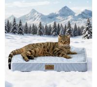 COZY KISS Cama Refrescante Perros Pequeños S, Q-MAX>0.4 Cojín Ortopédico Transpirable Espuma Viscoelástica Gel, Alfombrilla Lavable Jaula, Funda Desmontable, Antideslizante, 61x41x7.5cm, Azul Claro