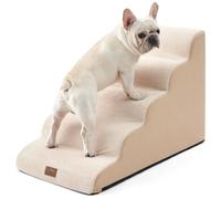 COZY KISS Escaleras Anchas para Perros con túnel de 19.7" de Ancho, escalón Grande Desmontable de Espuma para Perros pequeños, Cachorros o Gatos, 50x83x57cm,5,Beige