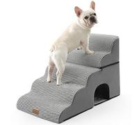 COZY KISS Escaleras Anchas para Perros con túnel de 19.7" de Ancho, escalón Grande Desmontable de Espuma para Perros pequeños, Cachorros o Gatos (Bianco e Nero, 50x83x57cm-Buco, 5.0)