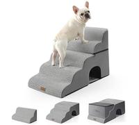 COZY KISS Escaleras Anchas para Perros con túnel de 19.7" de Ancho, escalón Grande Desmontable de Espuma para Perros pequeños, Cachorros o Gatos,50x83x57 cm, 5, Gris