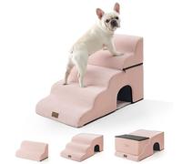COZY KISS Escaleras anchas para perros con túnel, escalón grande desmontable de espuma para mascotas pequeñas, cachorros o gatos, rampa mediana para mascotas para cama alta, sofá, sofá o automóvil