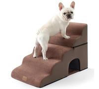 COZY KISS Escaleras Anchas para Perros, Escalones para Mascotas pequeñas con Funda Antigoteo, (Marrón café Oscuro, 50x83x57cm-Agujero, 5.0)