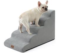 COZY KISS Escaleras Anchas para Perros, Escalones para Mascotas pequeñas con Funda Antigoteo, Rampa de Espuma de Alta Densidad, Adecuada para Cama, 50x83x57 cm, Gris