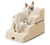 COZY KISS Escaleras para perros pequeños, escalón curvado para mascotas con cubierta a prueba de fugas, rampa de espuma de alta densidad para cama o sofá, ligera, duradera, cómoda, 15.7 x 28.3 x 19.7