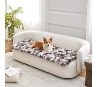 COZY KISS Funda de Sofá Lavable de Felpa de Conejo, para Sofá, Asiento de Coche o Cama, Tapete a Prueba de Orina para Gatos, Antideslizante Suave y Cálida, 70x150cm, Gris Tie-Dye