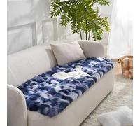 COZY KISS Funda de Sofá Lavable de Felpa de Conejo, para Sofá, Asiento de Coche o Cama, Tapete a Prueba de Orina para Gatos, Antideslizante Suave y Cálida, 70x170cm, Azul Tie-Dye