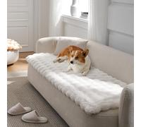 COZY KISS Funda de Sofá Lavable de Felpa de Conejo, para Sofá, Asiento de Coche o Cama, Tapete a Prueba de Orina para Gatos, Antideslizante Suave y Cálida, 70x177cm, Beige