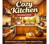 Cozy Kitchen Coloring Book: Bold & Easy Relaxing Kitchen Scenes for Adults & Teens (Cozy Coloring Series)