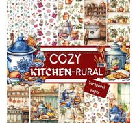 COZY KITCHEN- RURAL SCRAPBOOK PAPER: This is a double sided craft paper, used in DIY junk journals, EPHEMERA, ORIGAMI, DECOUPAGE, MIXED MEDIA ART, Collage