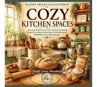 Cozy Kitchen Spaces: Premium Bold & Easy Coloring Book Featuring Warm & Inviting Kitchen Spaces, Farmhouse Kitchens, Baking Corners, Breakfast Nooks, ... & Stress Relief (Cozy Spaces Collection)
