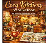 Cozy Kitchens Coloring Book: Bold and Easy Relaxing Pages for Adults (Cozy Line Studio Collection)