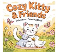 Cozy Kitty & Friends Relaxation Coloring Book: 50 Adorable Kittens and Sweet Animal Companions in Peaceful Scenes with Bold Simple Designs for Stress Relief and Creative Fun for Teens and Adults