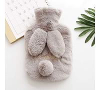 Cozy lavender hot water bottle with plush thermal bag to keep hands and feet warm. Perfect hand warmer, soft and adorable. Ideal birthday and winter gift.