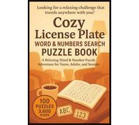 Cozy License Plate Word & Number Search Puzzle Book For Teens, Adults & Seniors: Brain Games Easy To Read Large Print | 3600 Plate Formats from ... For Christmas, Holiday, Vacation & Birthday