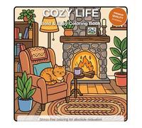 Cozy Life: Bold & Easy Coloring Book: 50 Stress-Relieving Designs for Adults and Seniors (Simple Joys: Bold & Easy Coloring Collection)