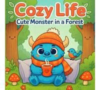 Cozy Life Cute Monster In A Forest: Coloring Book for kids, 50 images bold and easy, Cute and funny design for Children boys And girls âges+3