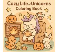 Cozy Life of Unicorns Coloring Book: 50 Magical and Relaxing Scenes with Unicorns and Friends for Kids Ages 4-8