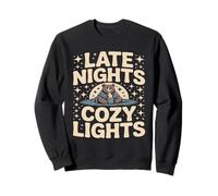 Cozy Lights Bear con Chocolate Caliente hasta Altas Horas de la Noche Sudadera