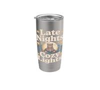 Cozy Lights Bear con chocolate caliente hasta altas horas de la noche Vaso térmico de acero inoxidable de doble pared