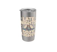 Cozy Lights Bear con chocolate caliente hasta altas horas de la noche Vaso térmico de acero inoxidable de doble pared