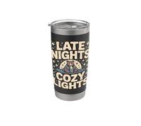 Cozy Lights Bear con chocolate caliente hasta altas horas de la noche Vaso térmico de acero inoxidable de doble pared