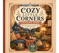 Cozy Little Corners Coloring Book: Cute and Relaxing Coloring Pages for Adults and Teens Featuring Cozy Rooms, Reading Nooks, Cafés, Plants and Rainy Day Moments