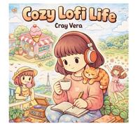Cozy Lofi Life: Coloring Book for Adults and Teens, Aesthetic Everyday Moments of lofi Music, cute simple coloring book girl and cat