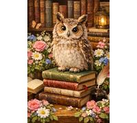 Cozy Long-Eared Owl in a Blooming Library: Beautiful Gift Notebook Journal for Friends and Family, Teens and Adults, School Booklet