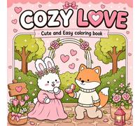 COZY LOVE: Cute & Easy Romantic Coloring Book for Adults and Teens Featuring Cute Bunny and Shy Fox in Love and Cozy Moments: |For Stress Relief and Relaxation