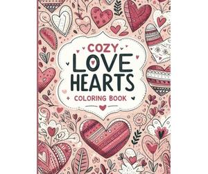 Cozy Love Hearts Coloring Book: Simple and relaxing Valentine-themed coloring pages designed to ease stress and bring calm, suitable for adults, teens, and kids alike.