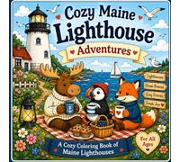 Cozy Maine Lighthouse Adventures: Relaxing Coastal Coloring Pages Filled with Cozy Lighthouse Life