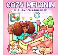 Cozy Melanin Coloring Book: Black Girl Magic Coloring Pages with Relaxing Afro Girl in Cute Daily Moments, Hygge Self-Care Illustrations for Teens & Adults Stress Relief