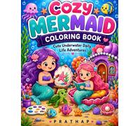 Cozy Mermaid Coloring Book: Bold and Easy Underwater Daily Life Scenes with Cute Mermaid Families, Ocean Friends, Coral Homes, and Fun Relaxing Activities for Kids Ages 4-8 (Little Lines Coloring)