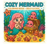 Cozy Mermaid Coloring Book - Bold & Easy