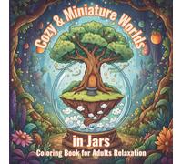 Cozy & Miniature Worlds in Jars: Coloring Book for Adults Relaxation