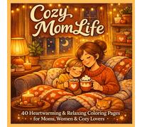 Cozy Mom Life: Coloring Book for Adults, Teens, & Kids with 40 Cute Bold and Easy Hygge Scenes of Mother-Child for Relaxation, Stress-Relief, and Mindfulness